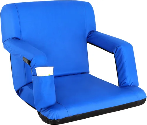 Vista 9 de Nova Microdermabrasion Asiento de estadio de 20.5 pulgadas / 25 pulgadas de ancho para gradas con soporte de espalda, cojín acolchado portátil Negro