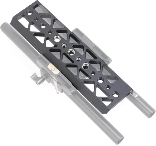 Vista 10 de Fotga Placa de cola de milano estándar de 5 pulgadas y 5 pulgadas con orificios de tornillo de 1/4 "-20 3/8"-16 para soporte de luz de trípode