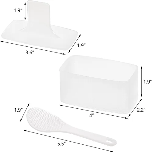 Vista 3 de Hedume Juego de 6 kits de fabricación de sushi antiadherentes, prensa para hacer Musubi con paleta de arroz pequeña, no tóxico, molde de Musubi sin