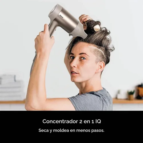Vista 5 de Shark HD112BRN HyperAIR - Secador de pelo de soplado rápido iónico con concentrador 2 en 1 y accesorios de peinado, preajustes automáticos, cepillo