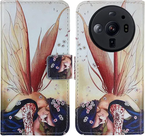 Vista 7 de Pattern Wallet Design Flip PU Leather Cover Skin Protection Case TPU Silicone Shell for Xiaomi 12S Ultra 6.73" (Back Girl)