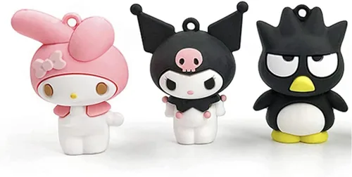 Vista 2 de Bonito llavero para niñas llavero Kuromi llavero de anime accesorios Kuromi llaveros de regalo para niñas bolso de mano dijes de coche