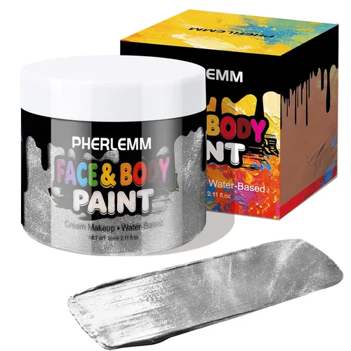 Vista 8 de Pintura blanca del cuerpo de la cara 2 fl oz, pintura a base de Blanco