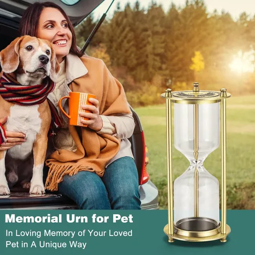 Vista 2 de Urna mediurma de reloj de arena para cenizas para cenizas para hombres y mujeres, urna de cremación para cenizas, urna conmemorativa de recuerdo