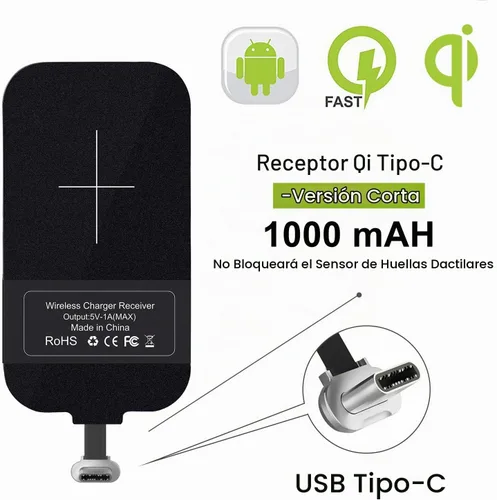 Vista 3 de Nillkin Receptor y adaptador de carga inalámbrica, módulo receptor de cargador inalámbrico Qi para Google Pixel, Samsung Galaxy A51/A52/A53/A54/A55