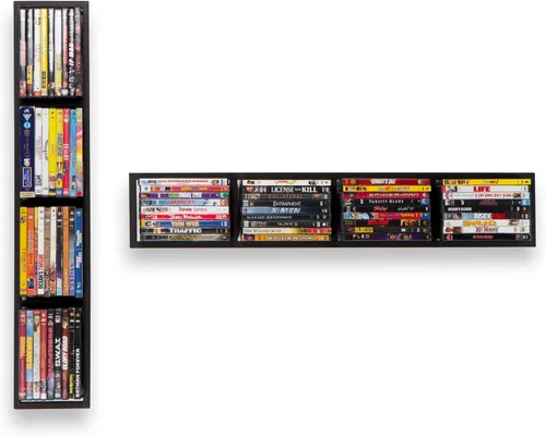 Vista 8 de You Have Space Estante de almacenamiento de CD y DVD para pared, estante de almacenamiento de medios de almacenamiento de 34 pulgadas y organizador