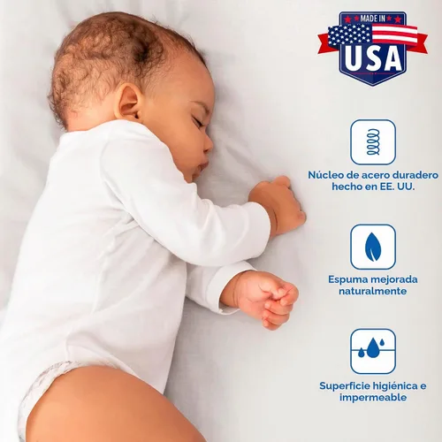Vista 10 de Sealy Posture Perfect - Colchón impermeable de 2 etapas para cuna y colchón para cama de bebé, espuma viscoelástica híbrida y 150 bobinas de alta