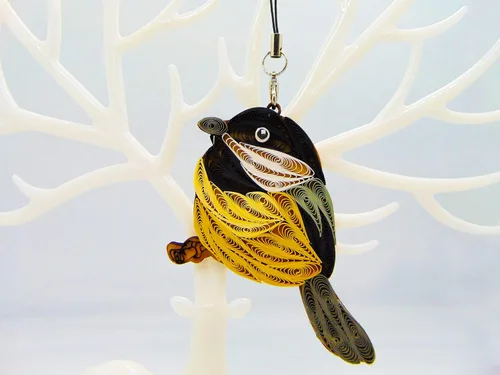 Vista 7 de Colección Quilling Bird Lovers – Adornos de quilling hechos a mano para amantes de los animales, decoraciones para el hogar y días festivos, dijes