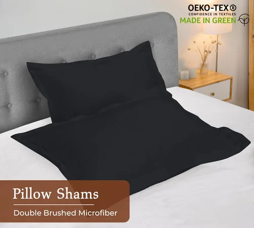 Vista 3 de Royale Linens Paquete de 2 fundas de almohada de tamaño estándar de 20 x 26 pulgadas, microfibra cepillada, fundas de almohada de cama, resistentes