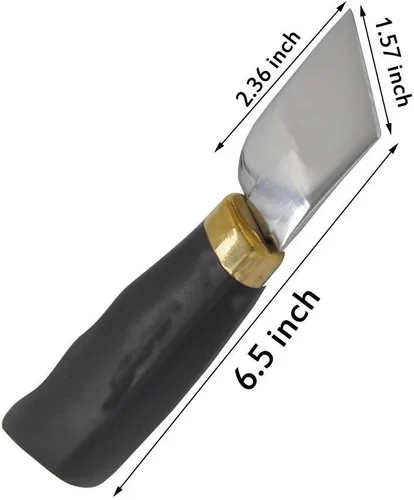 Vista 2 de DUJISO cuchillo de cuero de ébano de madera cuchillo de corte cuchillo de corte cuchillo con mango de ébano para bricolaje artesanía de cuero corte