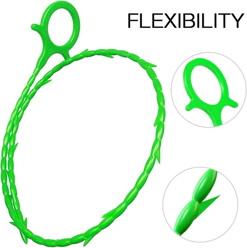 Vista 5 de 5 en 1 compatible con drenaje de pelo de serpiente con 5 paquetes de herramienta de limpieza para eliminar obstrucciones (verde)
