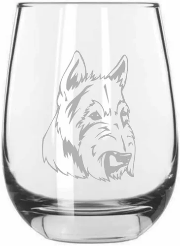 Vista 515 de Shar Pei (chino) - Vaso de vino sin tallo grabado para perro, 15.25 onzas