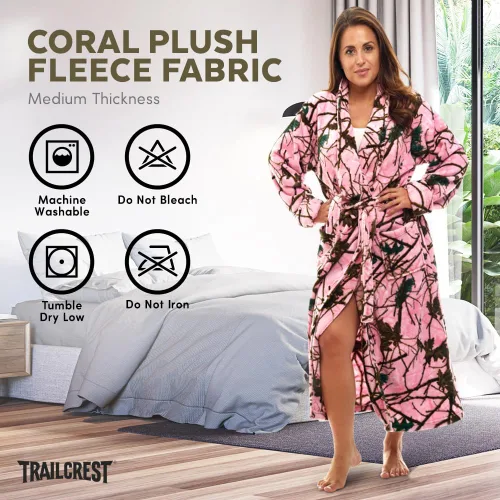 Vista 4 de TrailCrest Albornoz de felpa para mujer con cuello de chal