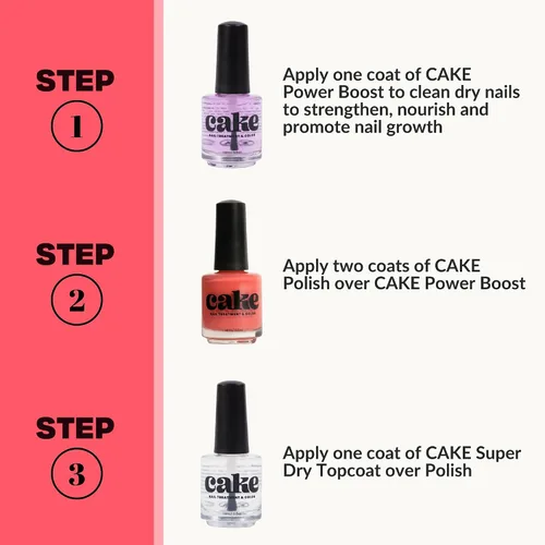 Vista 4 de Cake - Esmalte de uñas no tóxico, fortalecedor de uñas, fortalecedor y crecimiento de uñas, reparación de uñas para uñas dañadas, esmalte de uñas
