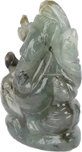 Vista 3 de GEMHUB Estatua de Ganesha 251.80 quilates Dios hindú del éxito Labradorita Estatua del Señor Ganesha, Gema, Ruso - Labradorita