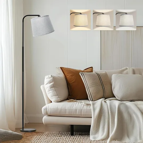 Vista 10 de Lámpara de pie AKASUKI para sala de estar con 3 temperaturas de color, lámpara de pie con interruptor de pie para sala de estar, dormitorio