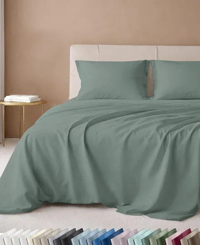 Vista 49 de California Design Den Juego de sábanas tamaño King, 100% algodón, sábanas lujosas de 600 hilos con bolsillo profundo, ropa de cama duradera con 16