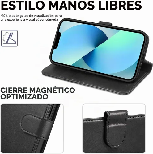 Vista 5 de TUCCH Funda Tipo Billetera para iPhone 13 (6.1") 2021, con Bloqueo RFID, con Soporte para 3 Tarjetas, de Piel Sintética, Tipo Folio