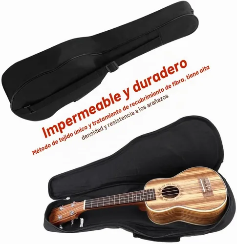 Vista 3 de Estuche para ukelele de 21 pulgadas, bolsa acolchada para ukelele duradera 20.9 in