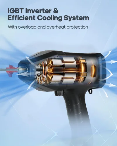 Vista 4 de Máquina de soldadura de mano, máquina de soldadura eléctrica portátil, soldadura de arco portátil de 110 V con inversor IGBT 6 ajuste de corriente