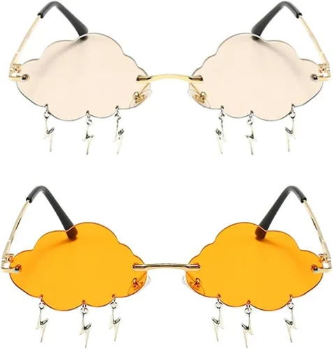 Vista 2 de ENTHYI Gafas de sol Cloud Lightning para mujereshombres sin montura para fiesta sin montura