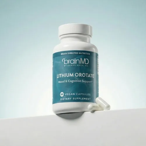 Vista 7 de BRAINMD Dr Amen - Orotato de litio - 60 cápsulas - Soporte cerebral - Sin gluten - 60 porciones