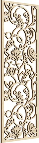 Vista 64 de Caspian Paneles de pared de madera con calado decorativo perforado, 9 3/8 pulgadas de ancho x 24 3/8 pulgadas de alto x 1/4 de alto, cereza