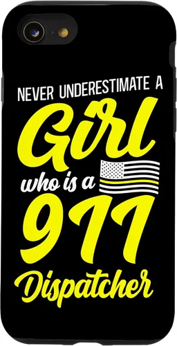 Vista 18 de 911 Dispatcher Thin Gold Yellow Line Girl Female Never Case for iPhone 16
