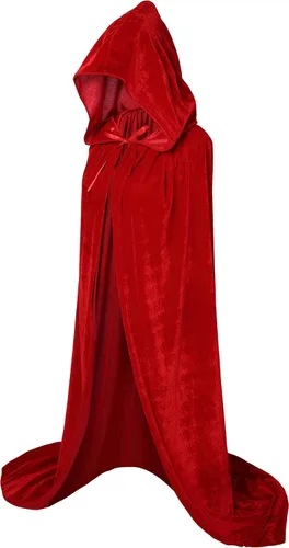 Vista 10 de VGLOOK Capa unisex con capucha para adultos, capa de terciopelo para disfraces de Halloween y cosplay Negro