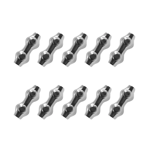Vista 8 de Abrazaderas de cable dúplex de acero inoxidable 304 de 2 postes TTZEZE de doble perno para cuerda de alambre de 1/16 pulgadas de diámetro, paquete