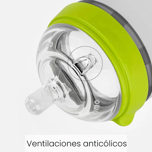 Vista 4 de Comotomo Paquete doble de biberones para bebé, verde, 5oz