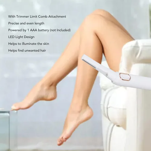 Vista 2 de Afeitadora eléctrica para mujer, afeitadora de bikini de uso en seco, ajuste en ángulo, afeitadora eléctrica con luz LED para mujer, para cara