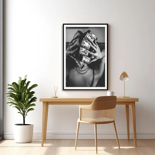 Vista 3 de Arte de pared de moda en blanco y negro, rodillos de pelo de lujo, póster de mujer negra, retro, atrevido y femenino, impresión Hypebeast