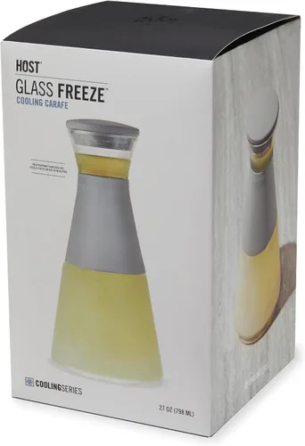Vista 13 de HOST Recipientes de vidrio FREEZE para refrigerador, botellas de jugo de vidrio con tapas, jarra de agua de vidrio con gel refrigerante, 27 onzas