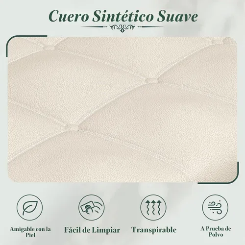 Vista 9 de Apicizon Banco de almacenamiento para dormitorio, banco tapizado en el Piernas beige y marrón