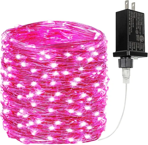 Vista 16 de Guirnalda de luces LED enchufables de 33 pies, impermeable, para exteriores e interiores, 8 modos con temporizador, luz de Navidad, decoración