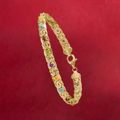 Vista 3 de Ross-Simons 340 ct tw Multi-Stone Byzantine Bracelet in 14kt Yellow Gold