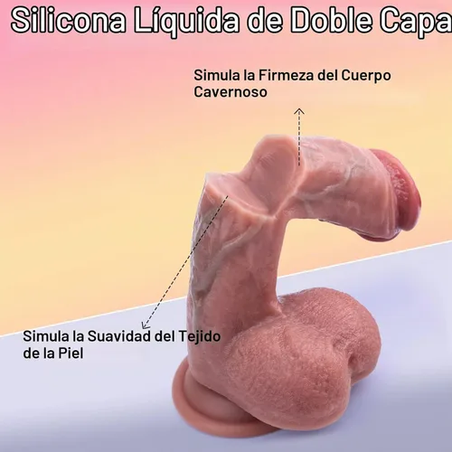 Vista 3 de Consoladores realistas que se sienten como la piel, juguetes sexuales para adultos, silicona suave con fuerte ventosa para jugar con manos libres