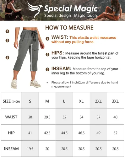 Vista 6 de SPECIALMAGIC Womens Hiking Pants Lightweight Quick Dry Cargo Pants Water Resistant Travel Work Pant