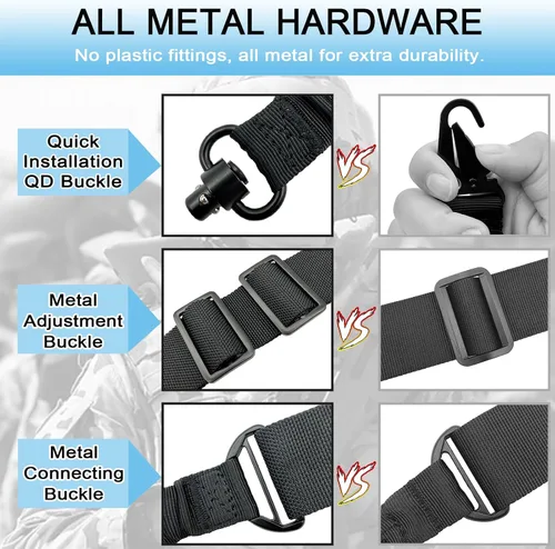 Vista 2 de QD Sling Swivel Mounts Black Metal 1.25 inch Sling Attachment Clip