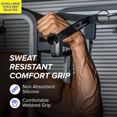 Vista 5 de Core Prodigy Asas de ejercicio resistentes - Accesorios de agarre para poleas de máquinas de cable, equipos de gimnasio, bandas de resistencia