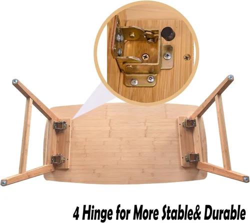 Vista 5 de Mesa de centro plegable de bambú, escritorio de suelo para adultos, mesa baja para sentarse en el suelo, mesa plegable para sala de estar, mesa