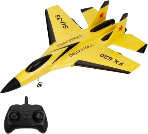 Vista 12 de GoolRC Avión FX620 RC, avión de control remoto de 2.4 GHz, avión RC de 2 canales, modelo de avión EPP planeador RC SU-35 con giroscopio de 3 ejes