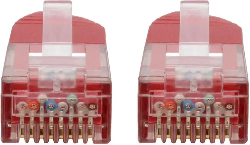 Vista 2 de Tripp Lite Cable de conexión moldeado Gigabit Cat6 Cat5e RJ45 M/M 550MHz Rojo