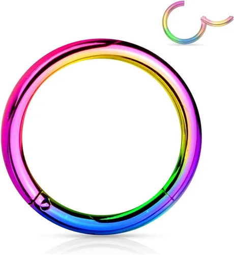 Vista 33 de Forbidden Body Jewelry - Piercing para la nariz de acero quirúrgico 316L con bisagra, 14G, 16G, 18G, diámetro de 15/64, 5/16, 25/64, 15/32 pulgadas