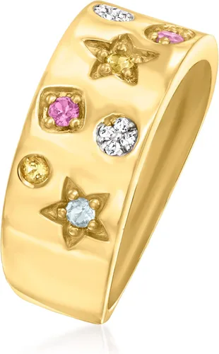 Vista 3 de Ross-Simons 022 ct tw Multi-Stone Ring With Diamond Accents in 14kt Yellow Gold