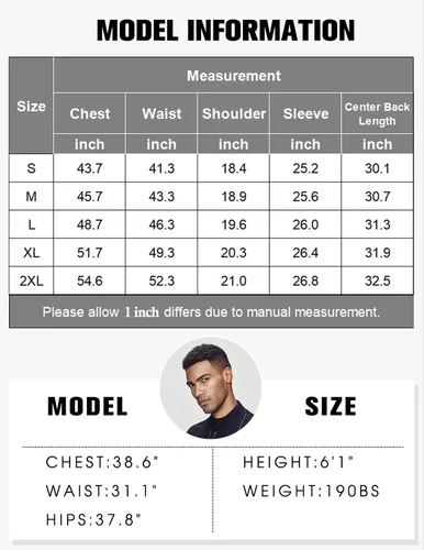 Vista 6 de COOFANDY Camisas de franela a cuadros de manga larga con botones para hombre