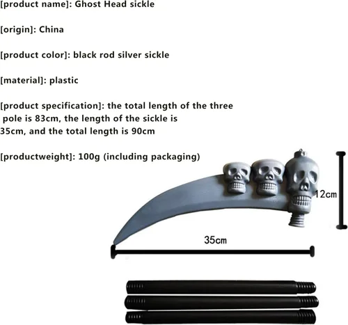 Vista 3 de Lizxun Disfraz de capa de Halloween para niños y adultos, bata de la muerte con ojos rojos brillantes, guadaña, ropa de cara, guantes
