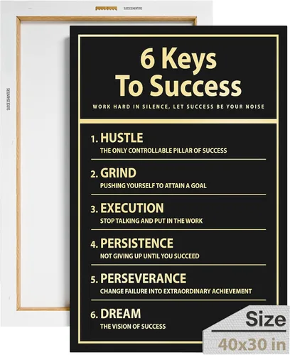 Vista 13 de Decoración de pared motivacional - 10 reglas para el zen - Arte colgante para oficina y dormitorio, decoración de pared inspiradora, obra de arte