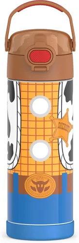 Vista 13 de THERMOS FUNTAINER Botella aislada al vacío de acero inoxidable de 16 onzas con tapa ancha de canalón, MINECRAFT